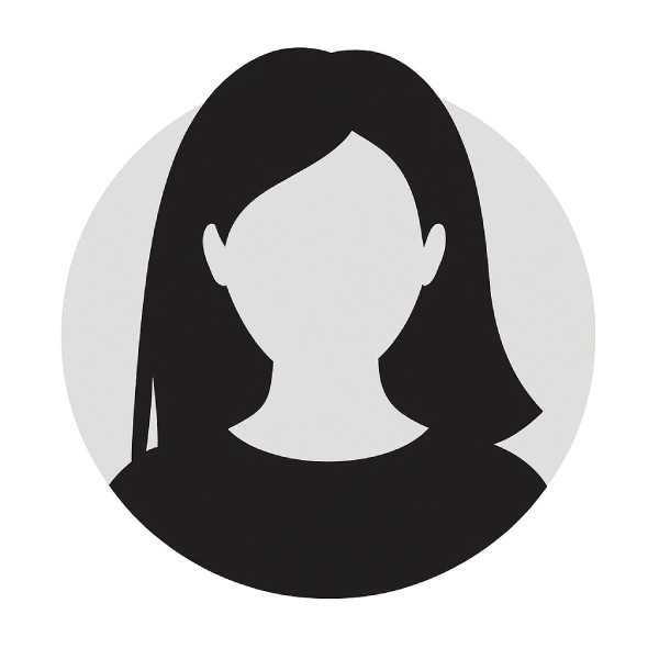 Generic user profile avatar silhouette with shoulder-length hair against a light gray circle